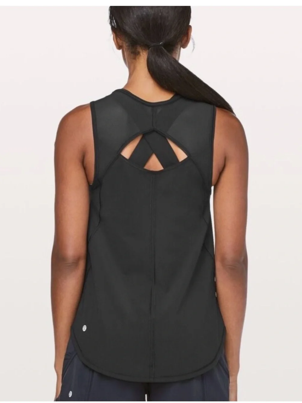 lululemon athletica Black Sleeveless Tank with Strappy Keyhole Back